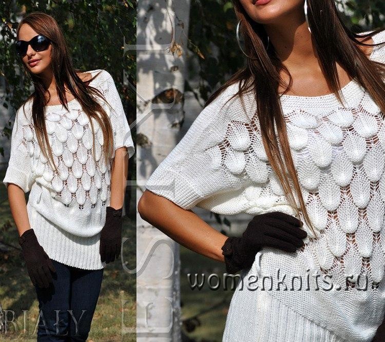 Узор на спицах с чешуйками