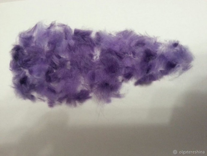 Букет сирени в технике шерстяной акварели