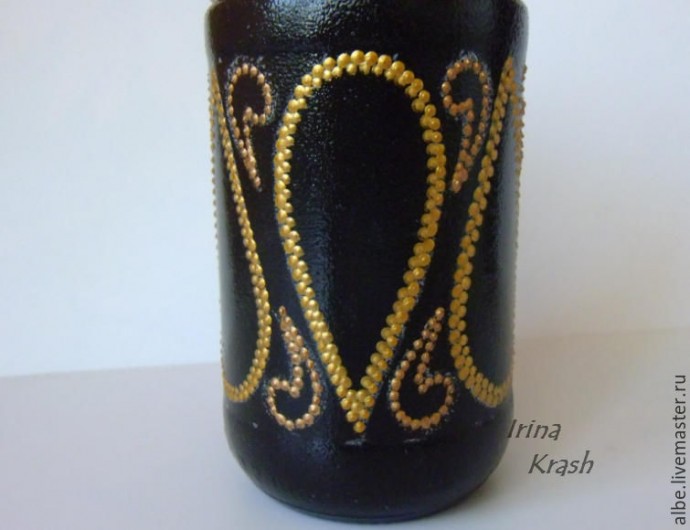 Точечная роспись баночки из-под кофе Точечная роспись баночки из-под кофе