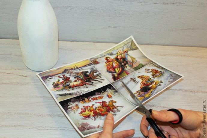 Декорирование бутылки в технике декупаж Декорирование бутылки в технике декупаж