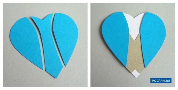 Коробочка-сердечко в виде мужского костюма