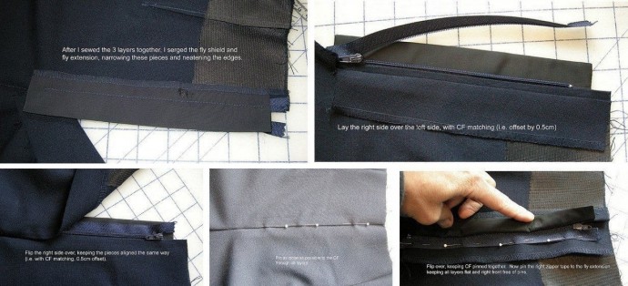 Молния на юбке или брюках с подкладкой Молния на юбке или брюках с подкладкой