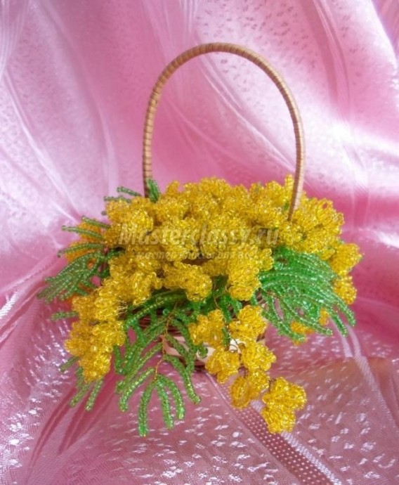 Мимоза из бисера