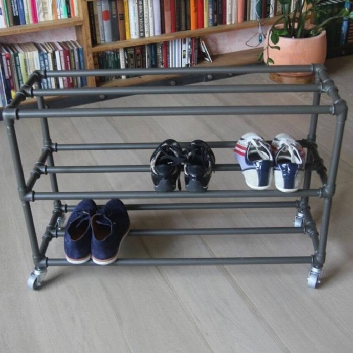 Полочки для обуви из труб: идеи Полочки для обуви из труб: идеи