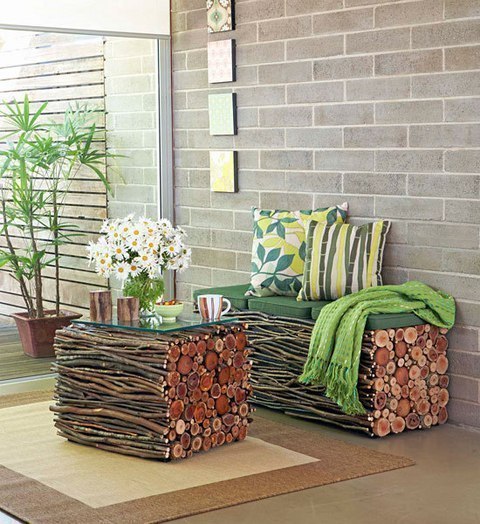 Интересная мебель из веток в стиле эко