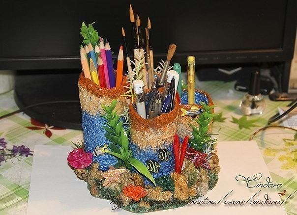 Подставка под карандаши и ручки "Коралловый риф"