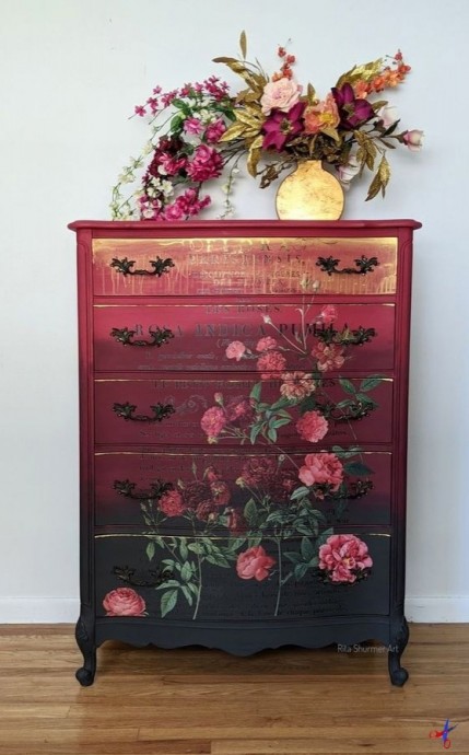 Цветочные варианты росписи мебели