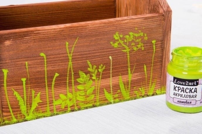 Декор деревянного кашпо