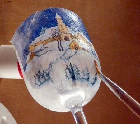 Декупаж бокала: превращаем в подсвечник