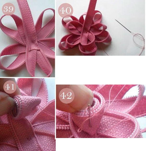 Великолепные цветы из молнии: мастер-класс