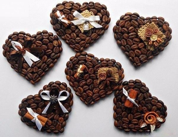 Простые идеи красивого декора из кофейных зерен