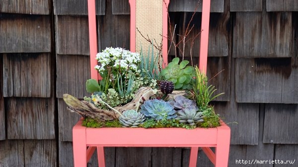 Клумба из стула это вам не каша из топора