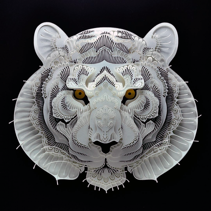 Минималистические 3D-портреты редких животных из бумаги