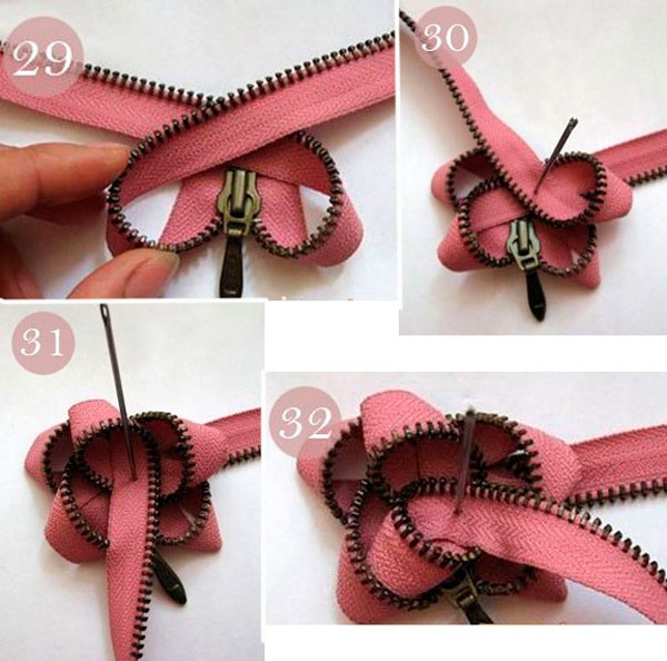 Великолепные цветы из молнии: мастер-класс