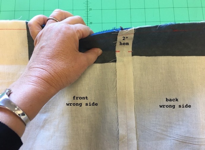 Обработка низа изделия на подкладке