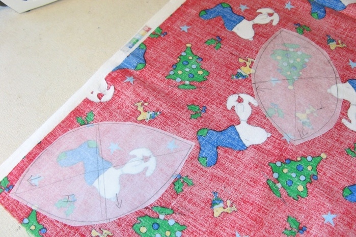 Рождественский сапожок из старых джинсов