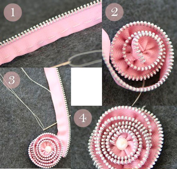 Великолепные цветы из молнии: мастер-класс