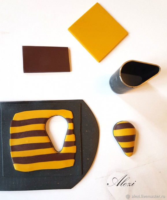 Брошь "Пчелка" из полимерной глины