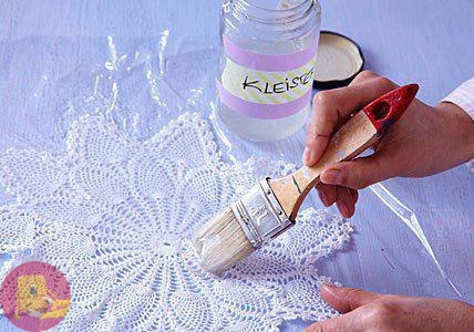 Как придать форму вязаной салфетке