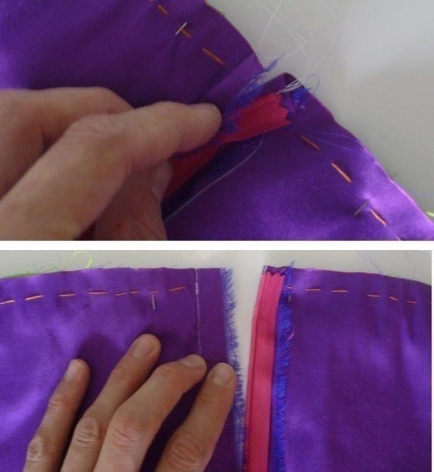 Техники шитья: вшивание молнии в юбку с подкладкой