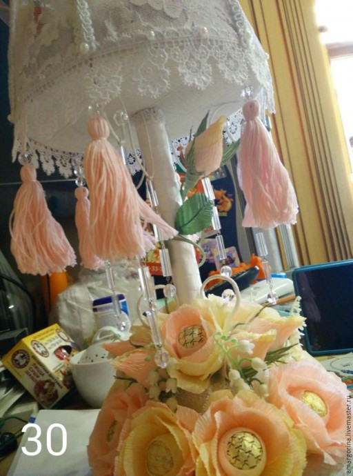 Настольная лампа из конфет