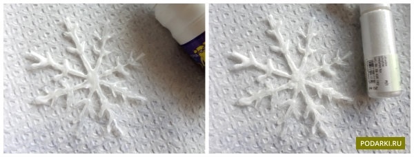 Снежинка из клея