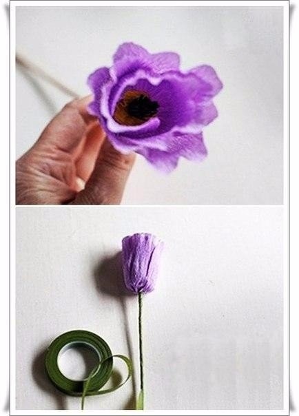 Красивый букет тюльпанов из гофрированной бумаги