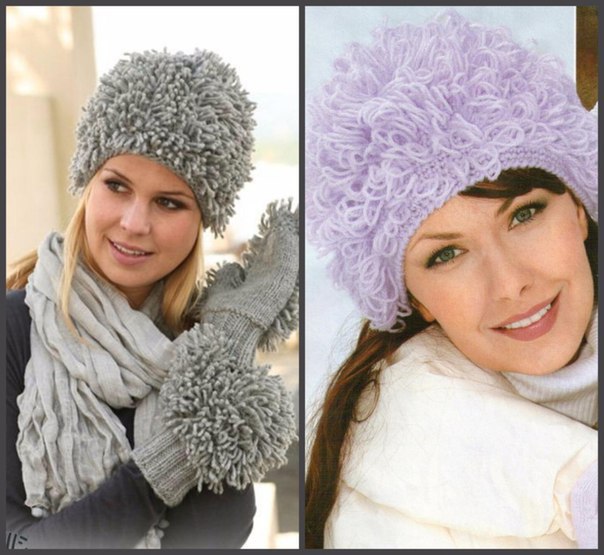 Узор спицами с имитацией меха