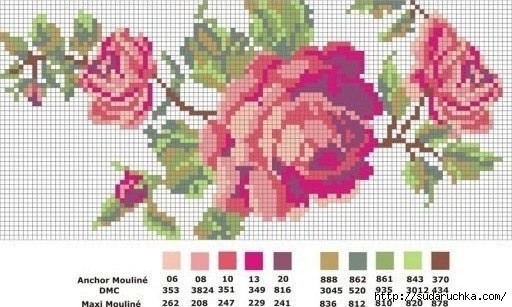 Вышиваем розы Вышиваем розы