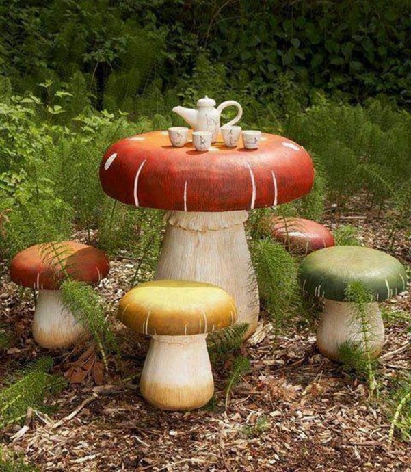 Дачные идеи с грибами