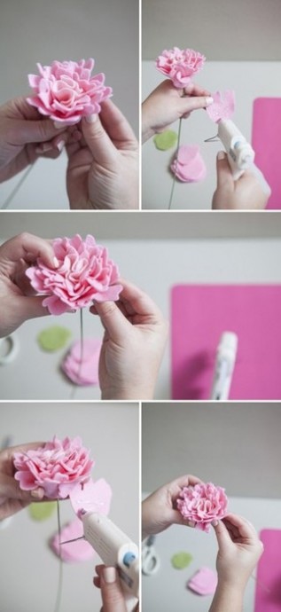 Пионы из фетра