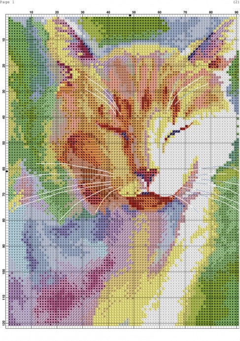 ​Вышиваем рыжего кота