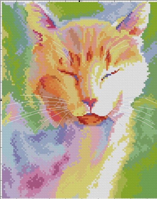 ​Вышиваем рыжего кота