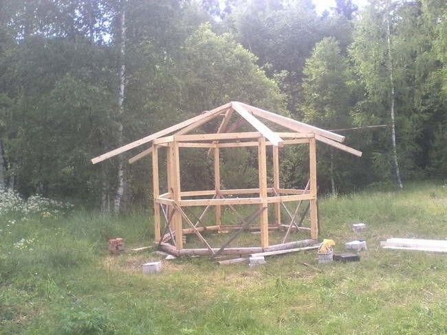 Строительство восьмиугольной беседки с крышей из металлопрофиля своими руками