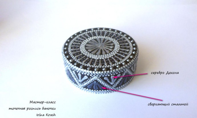 Точечная роспись баночки Точечная роспись баночки