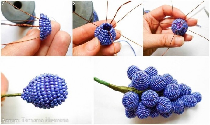 ​Шикарный виноград из бисера