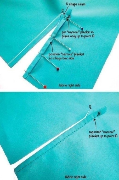 Обработка разреза на рукаве планкой