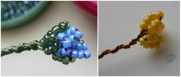 Очаровательные фиалки из бисера