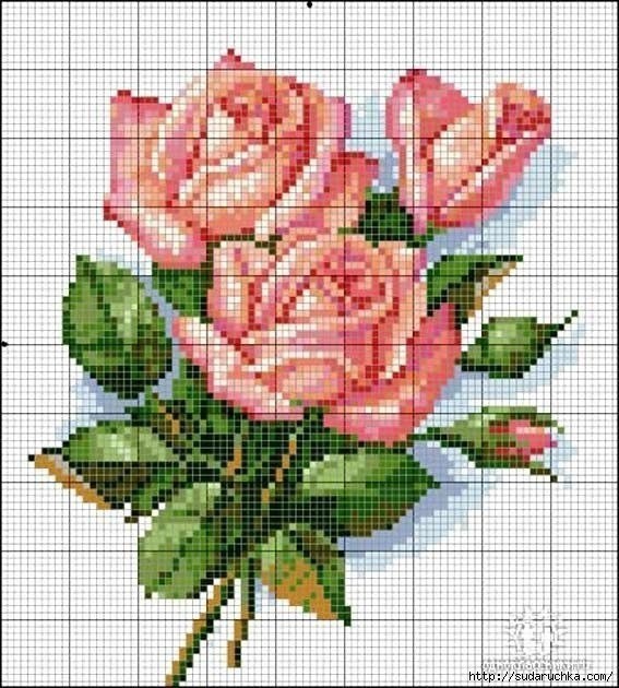Вышиваем розы Вышиваем розы