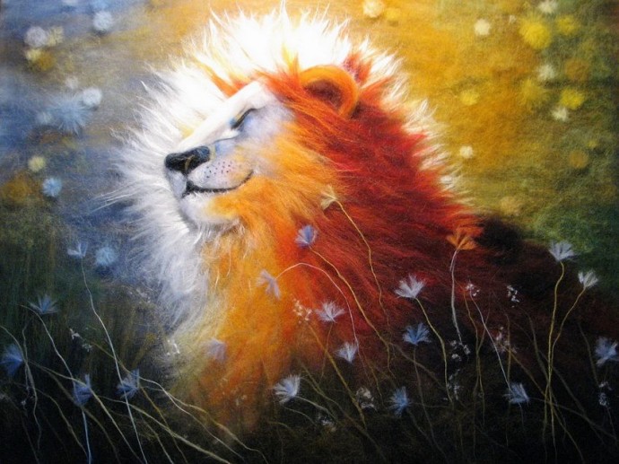 Животные в технике шерстяной акварели: невероятные идеи