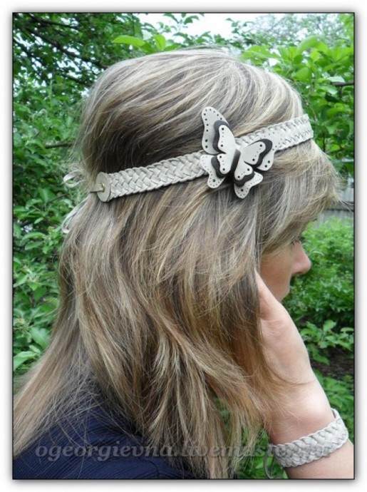 Комплект украшений из кожи Комплект украшений из кожи