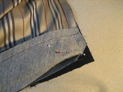 Соединение угла подборта жакета с подкладкой: мастер-класс