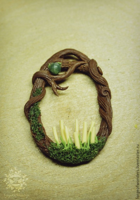Кулон с грибами из полимерной глины Кулон с грибами из полимерной глины