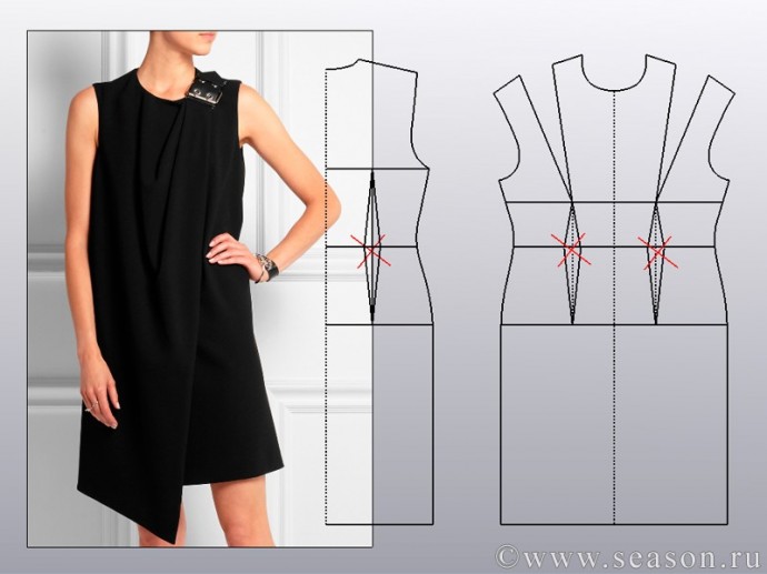 Моделирование ассимметричных платьев