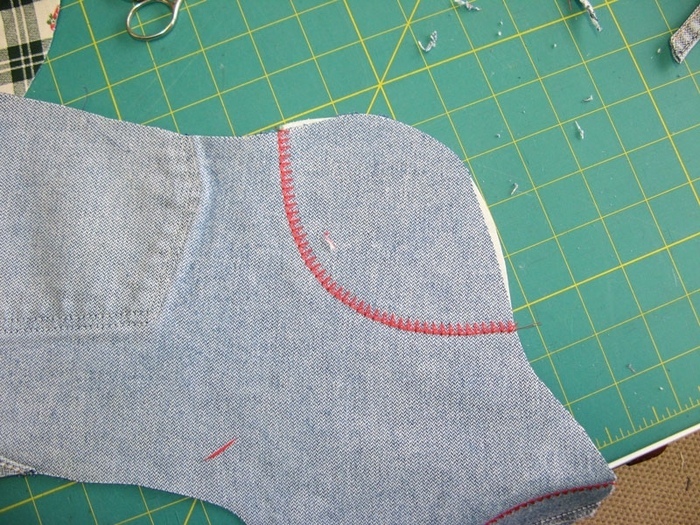 Рождественский сапожок из старых джинсов