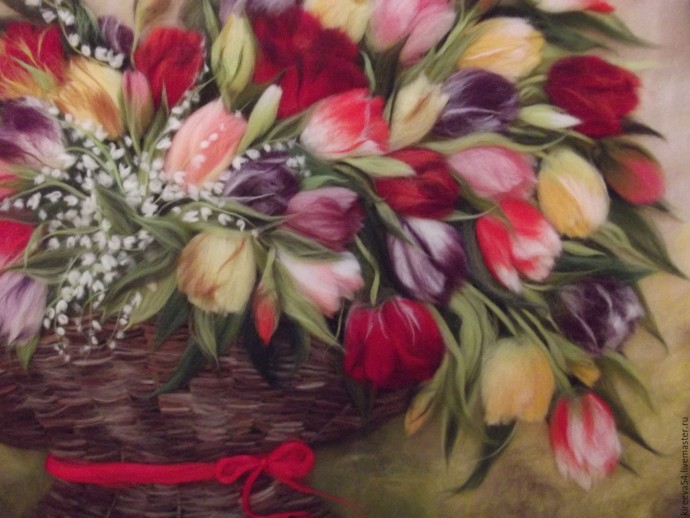 ​Восхитительные букеты в технике шерстяной акварели: идеи для творчества
