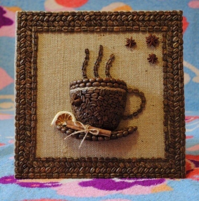 Ароматные картины из кофейных зерен