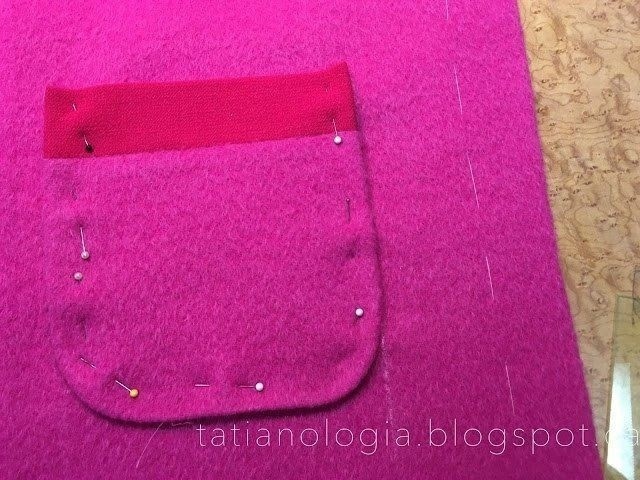 Обработка накладного кармана без отделочной строчки