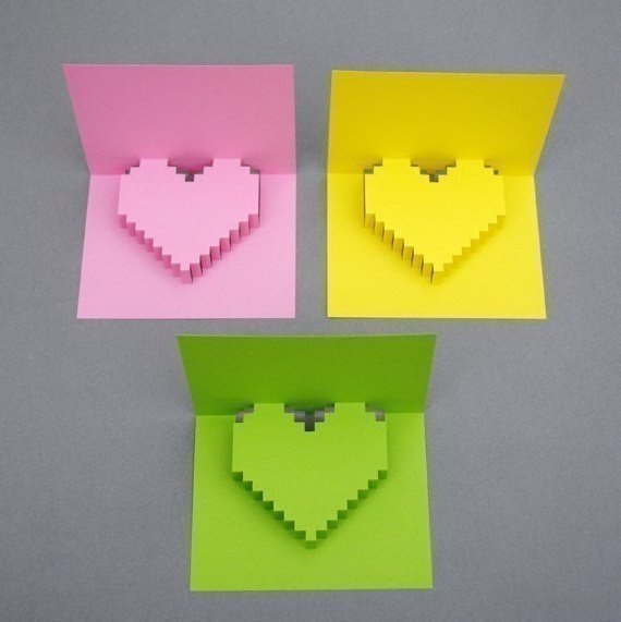 3D-открытка в технике киригами