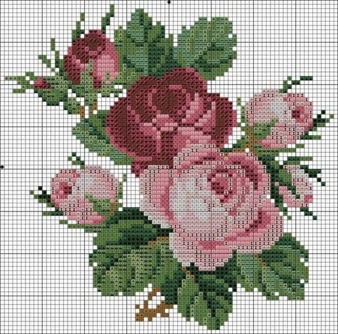 Схемы прекрасных цветов для вышивки